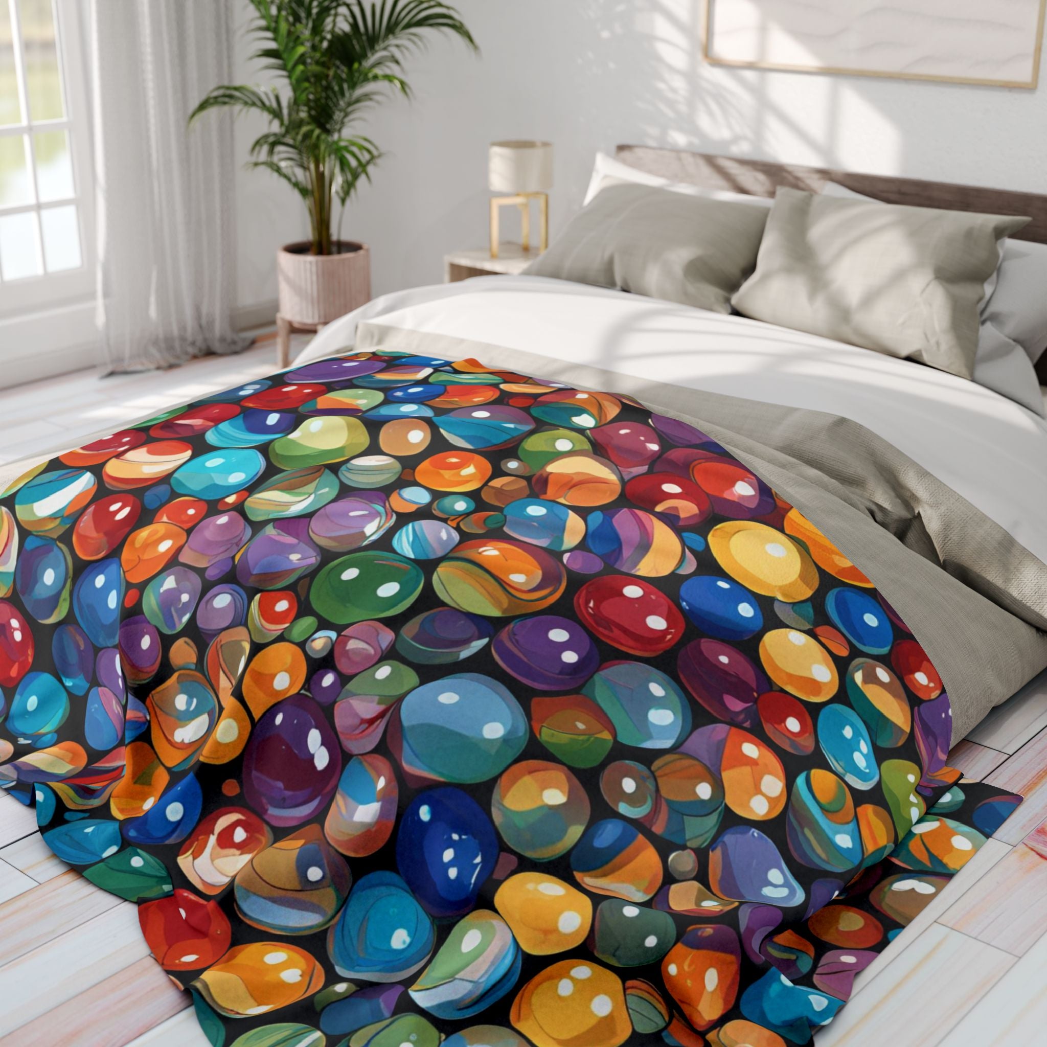 Colorful Marbles Abstract Blanket