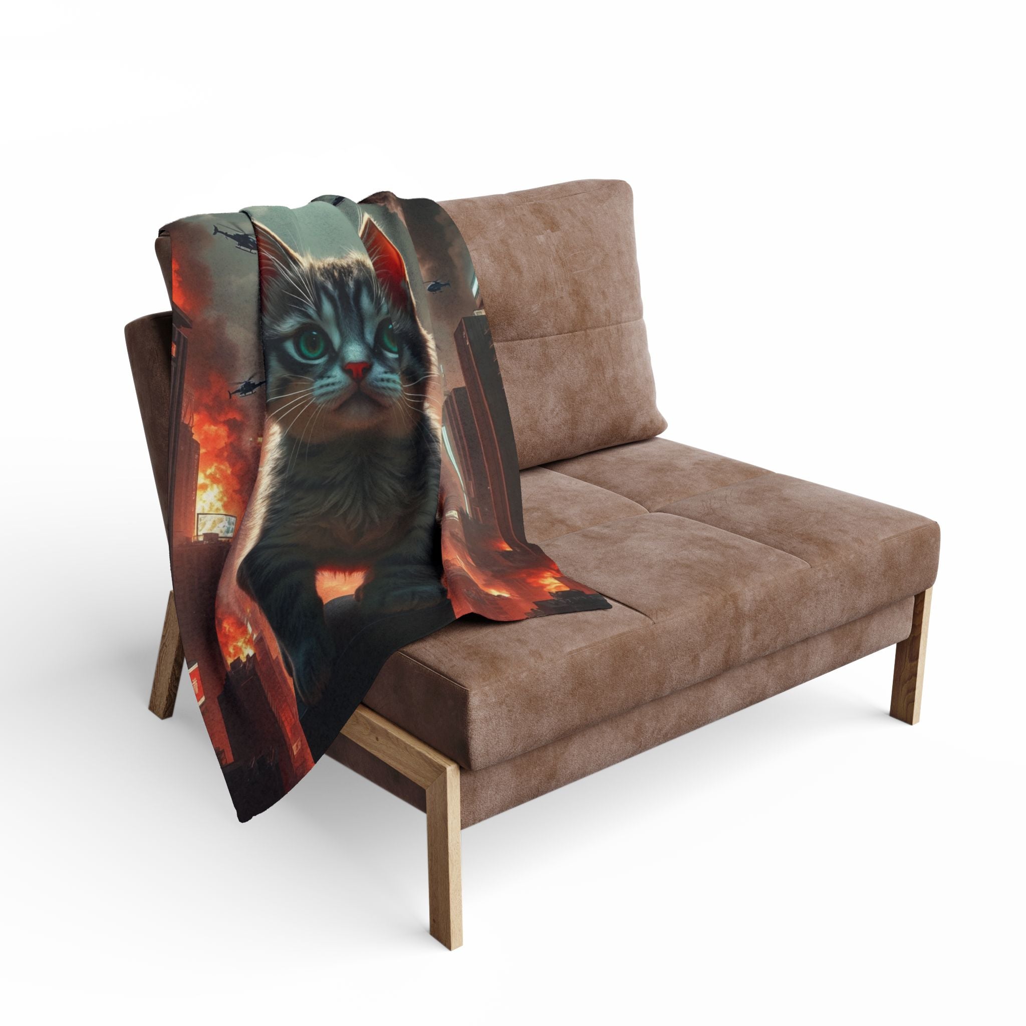 Giant Angry Kitten Attacks City Blanket