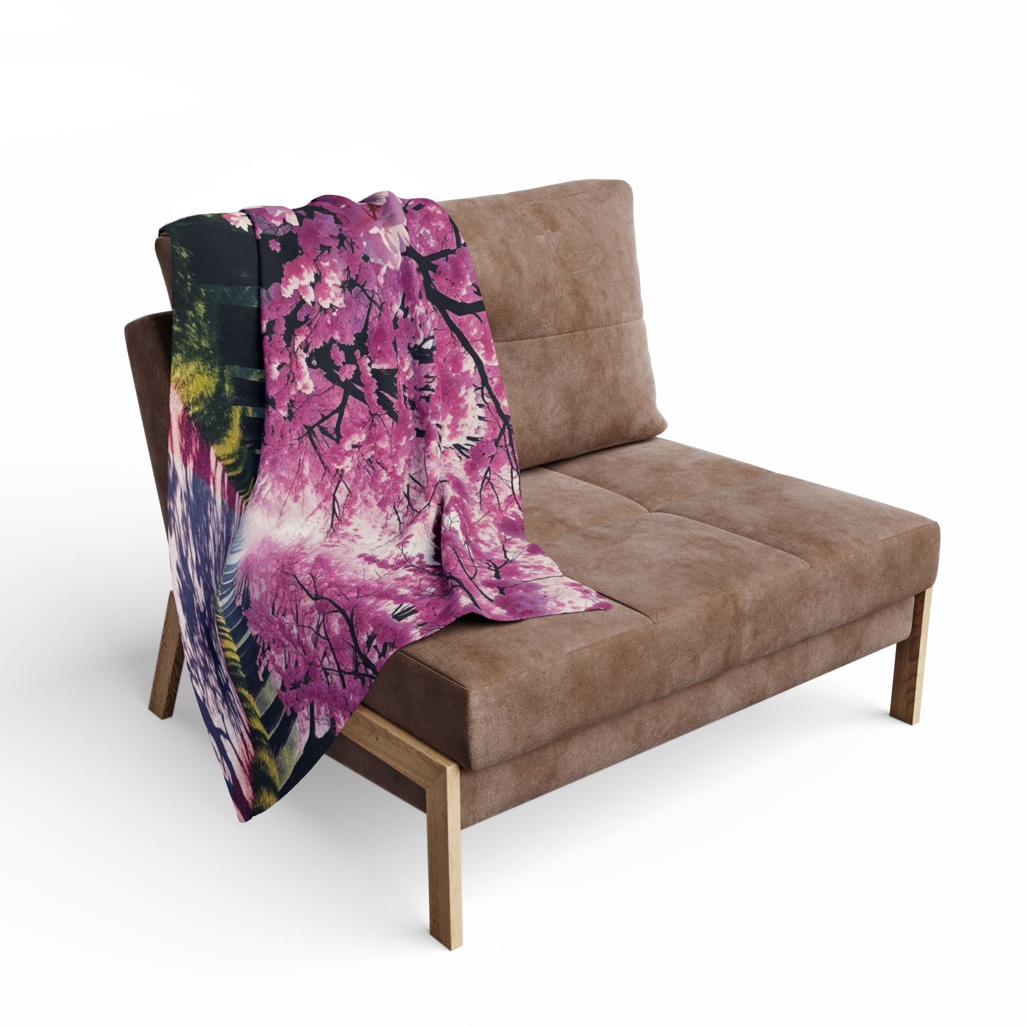 Japanese Pink Cherry Blossom Blanket