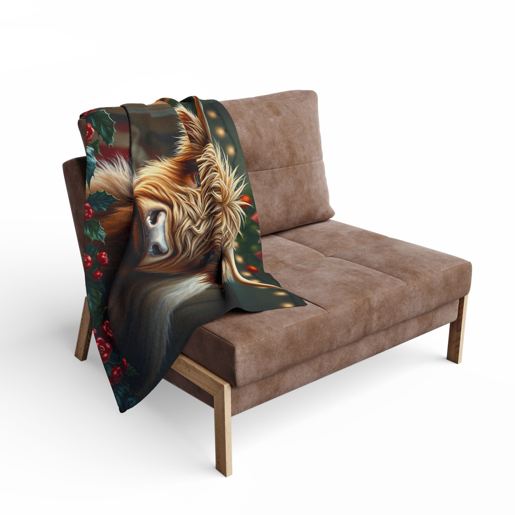 Festive Highland Cow Blanket