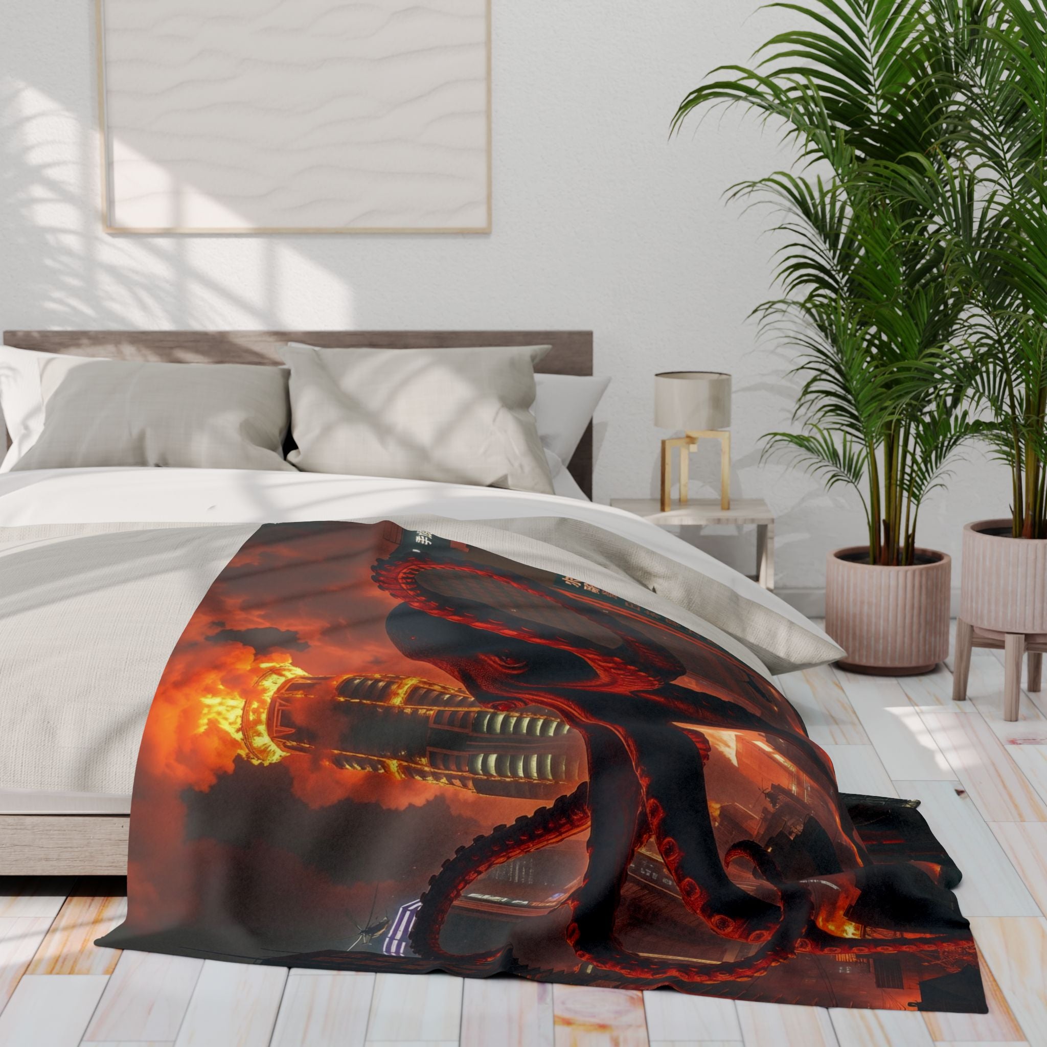 Octopus Attacks City Blanket
