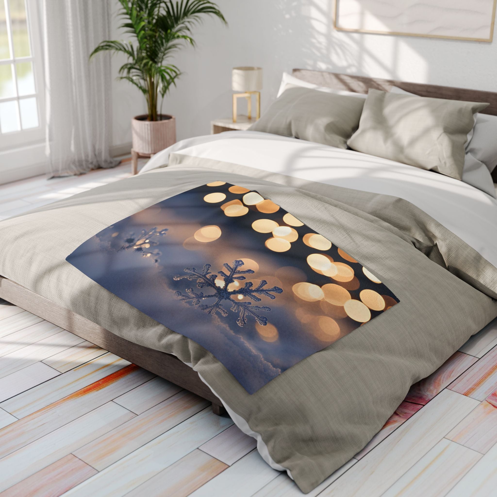 Snowflake Snow Fairy Lights Blanket