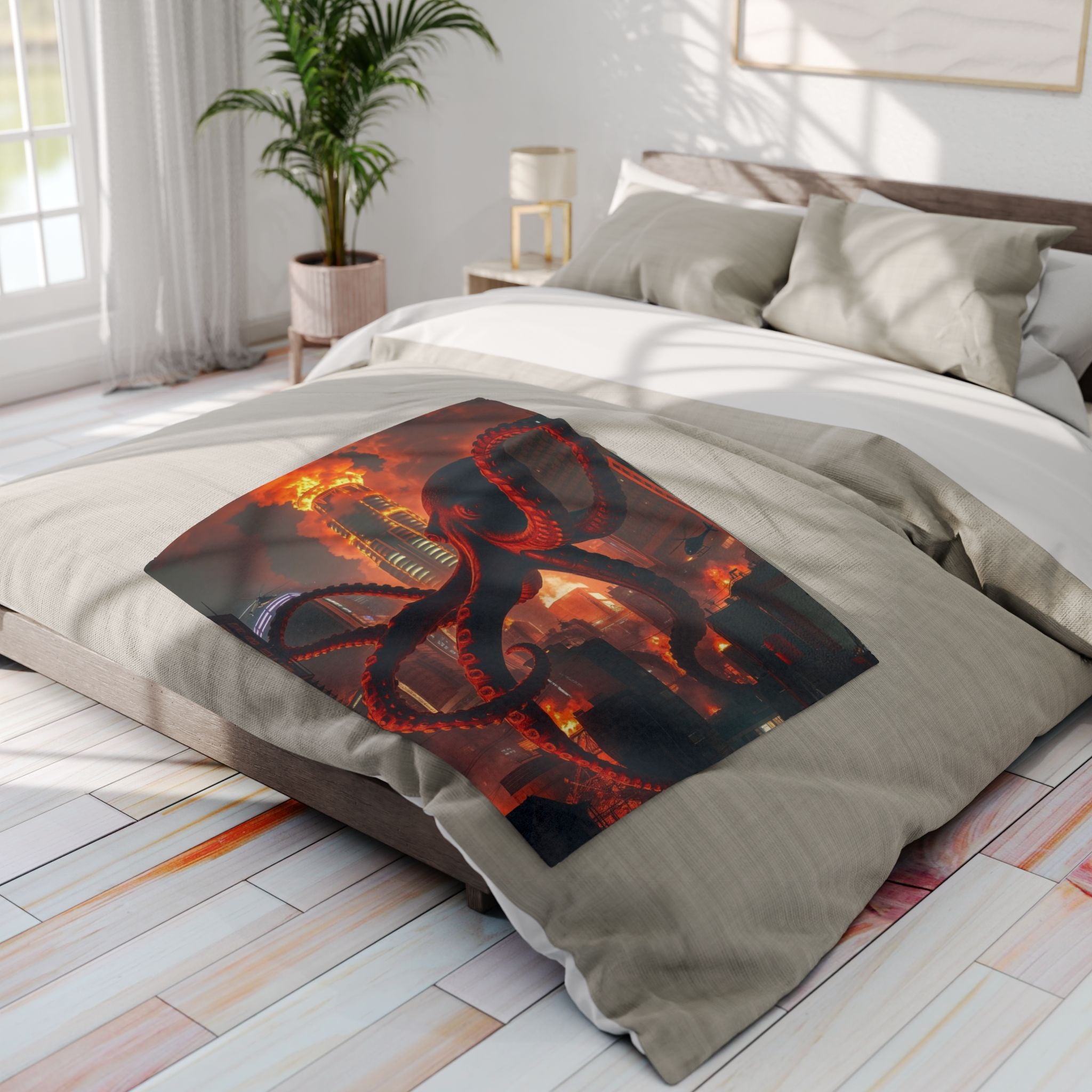 Octopus Attacks City Blanket