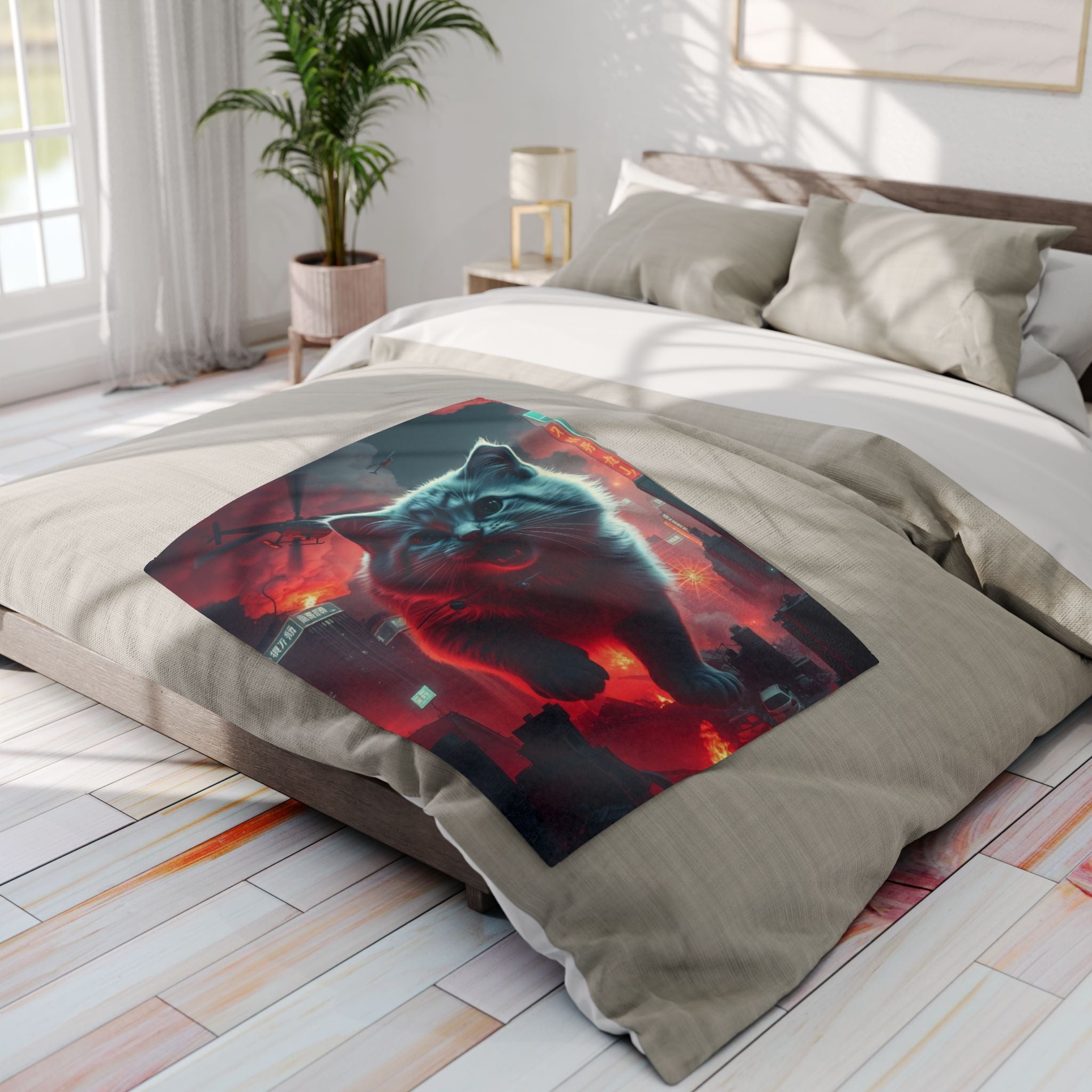 Angry Kitten Invades Downtown Tokyo Blanket