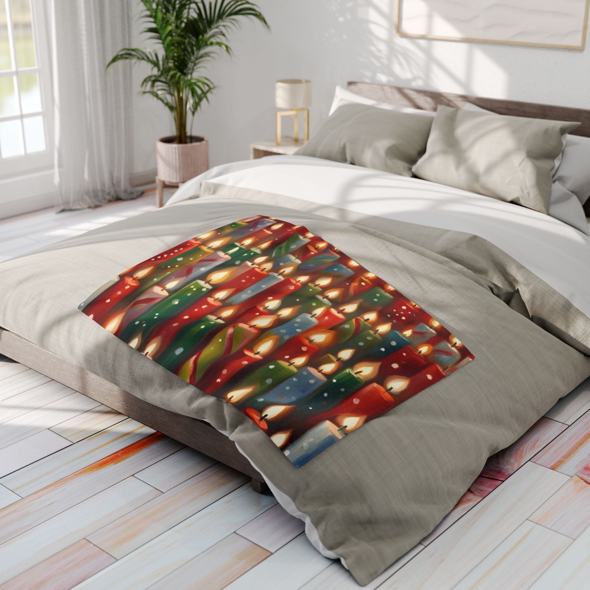 Yuletide Christmas Candles Blanket