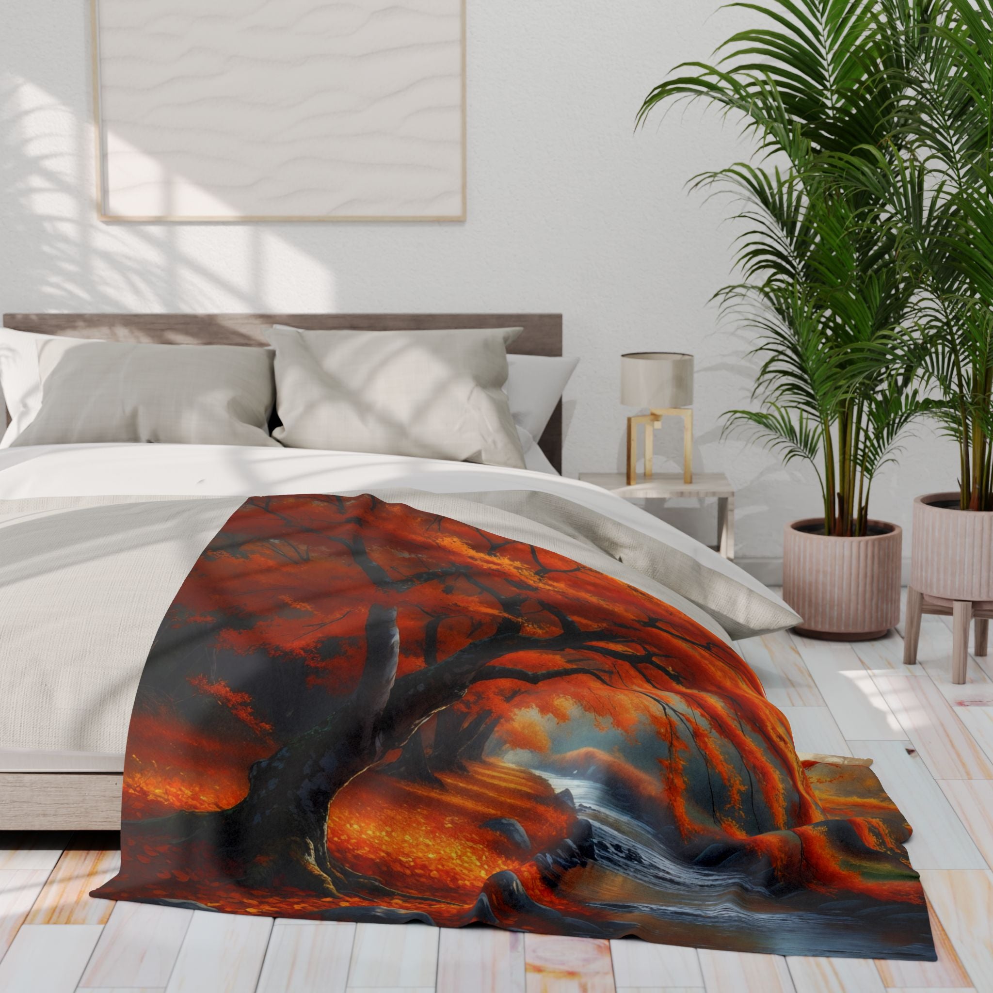 Japanese Maple Tree Autumn Blanket