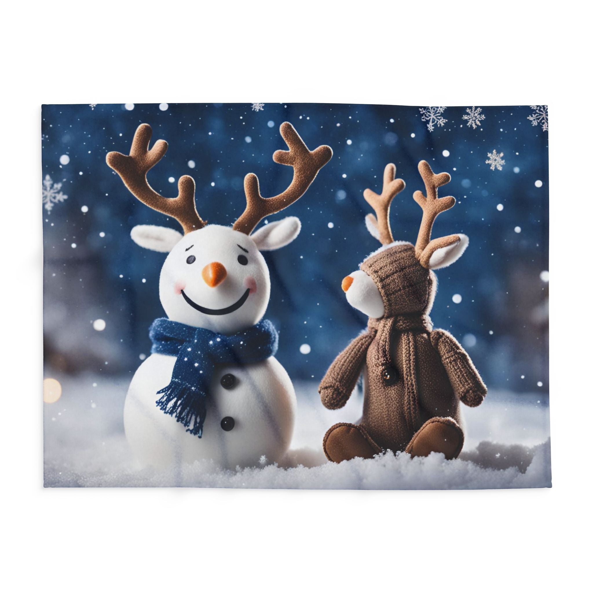 Snowman Reindeer Winter Blanket