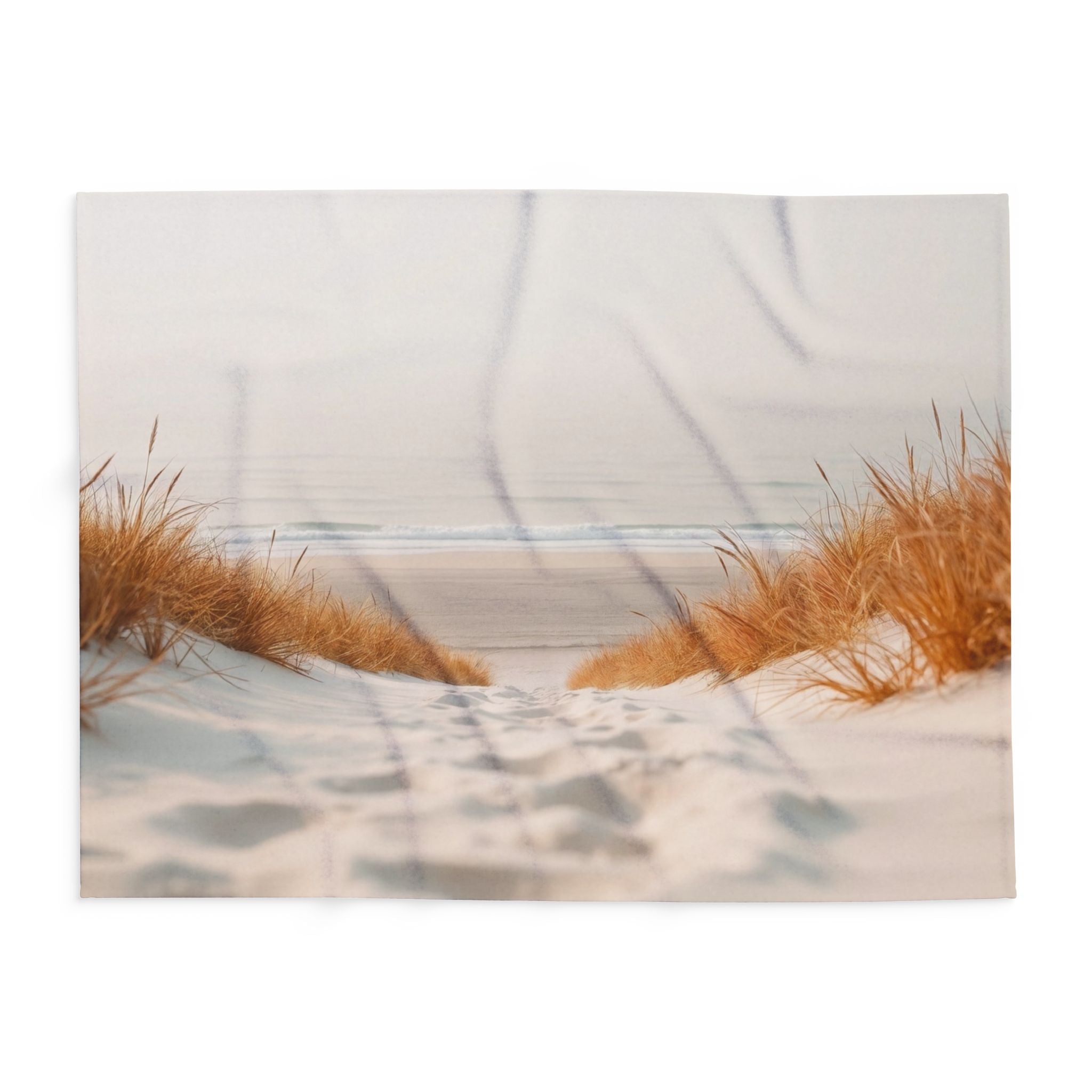 Serene Costal Beach Sea Grass Blanket