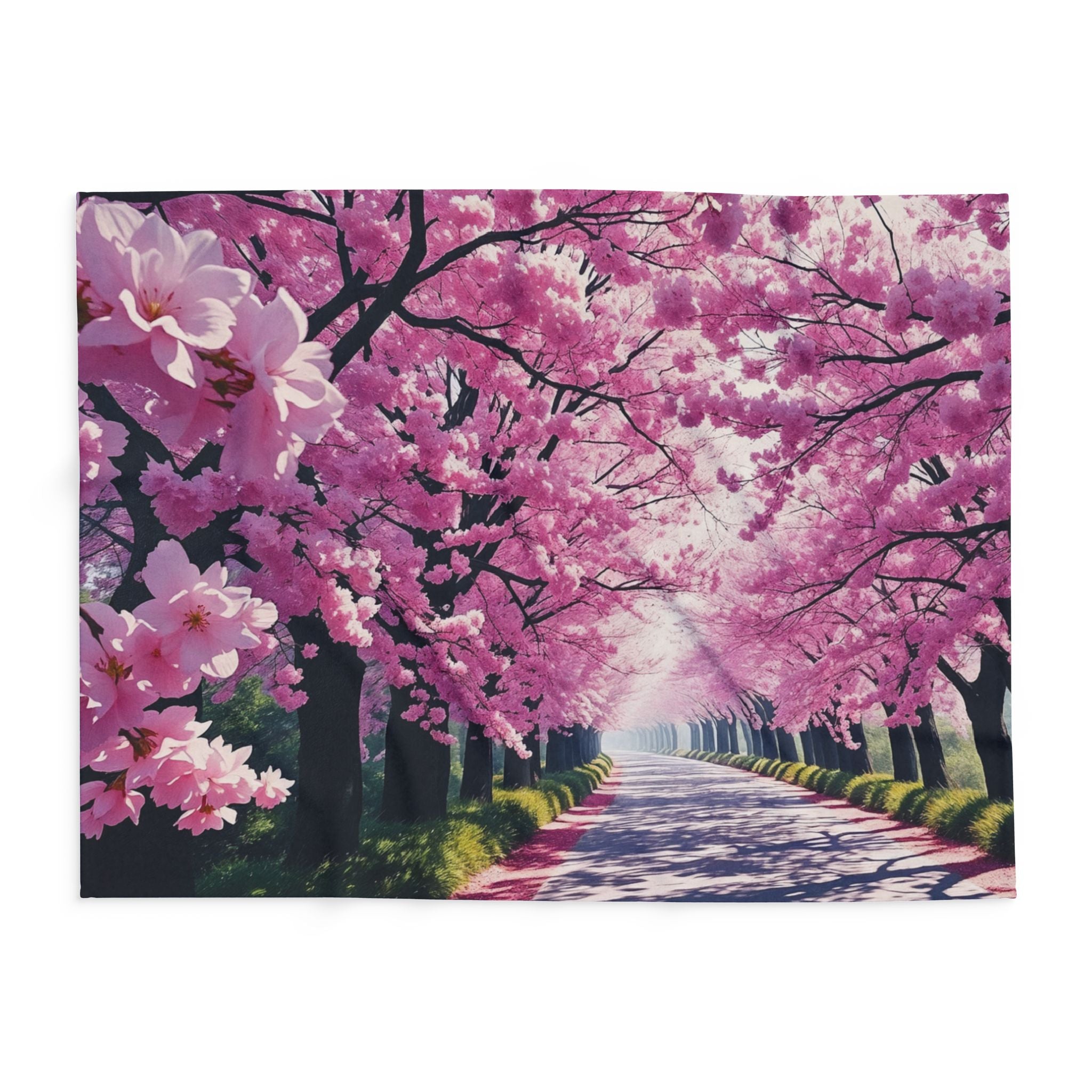 Japanese Pink Cherry Blossom Blanket