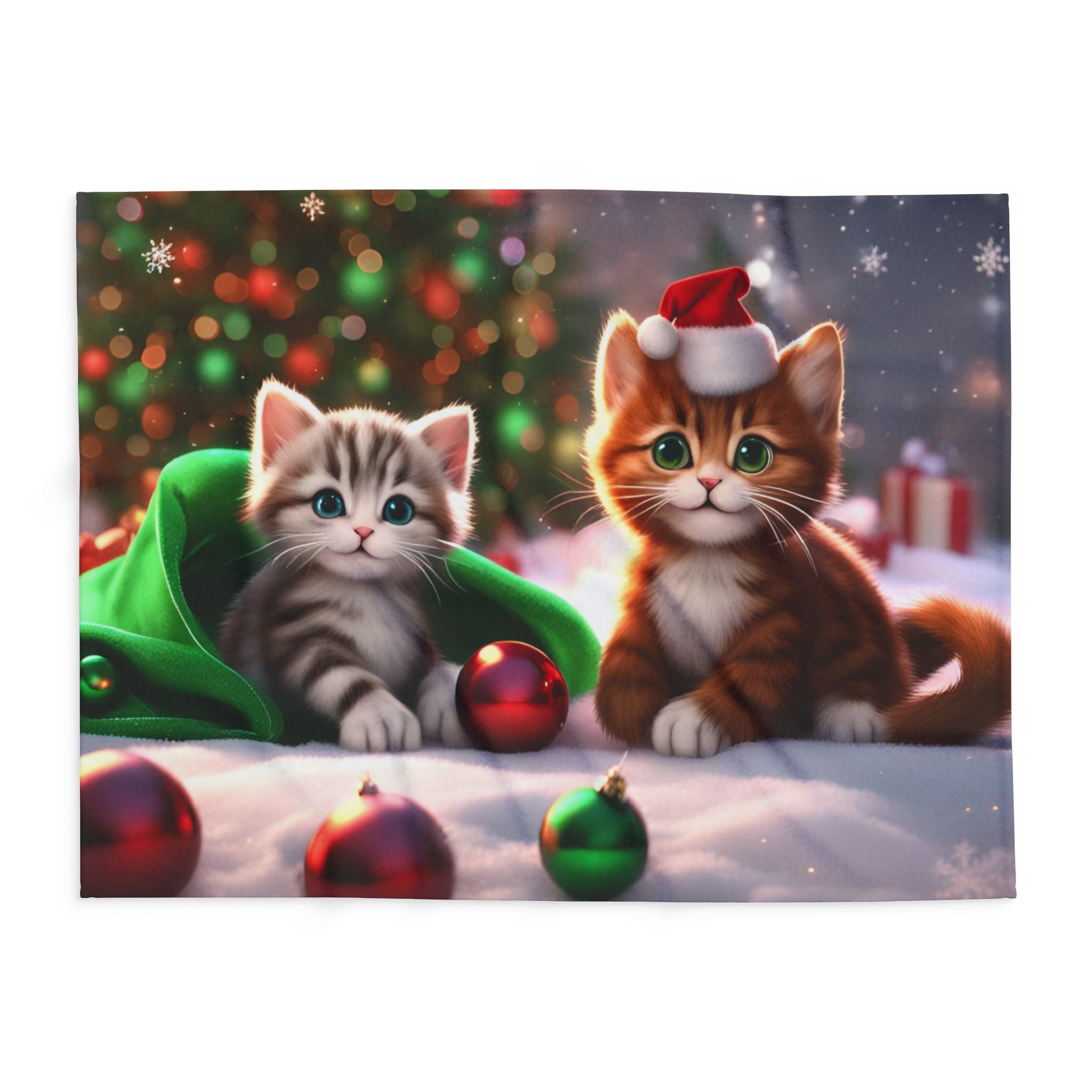 Cute Fun Christmas Kittens Blanket