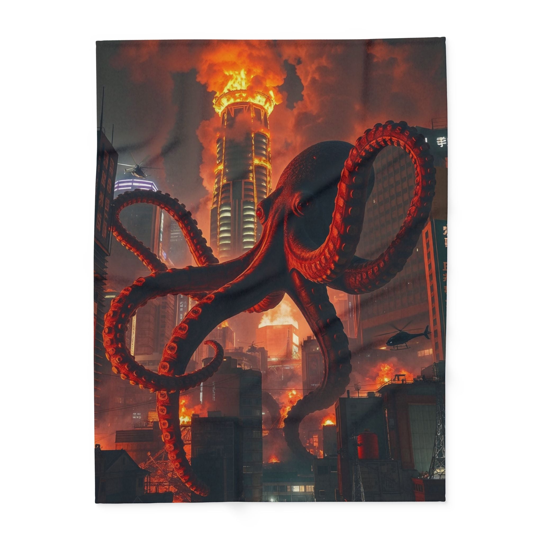 Octopus Attacks City Blanket