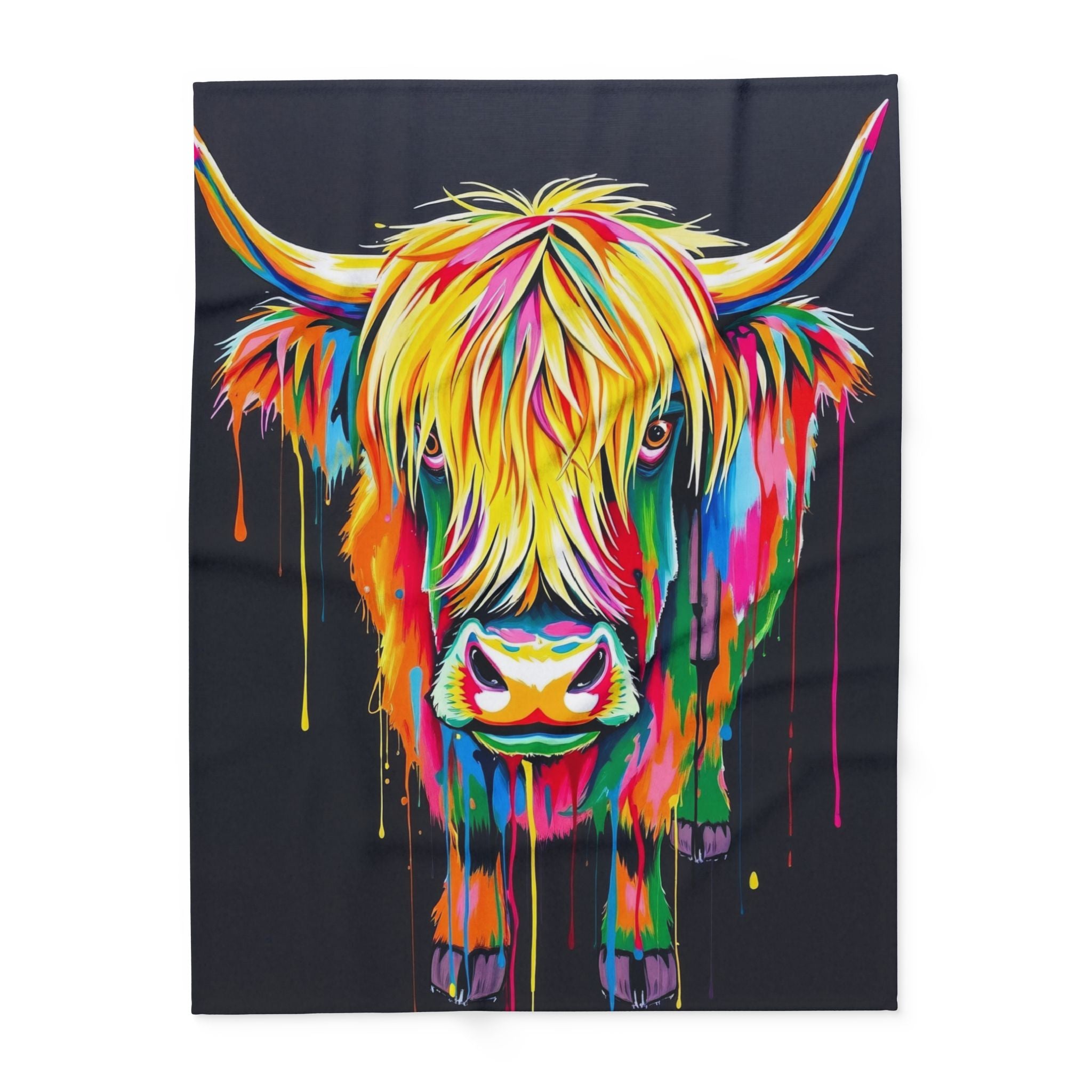 Colourful Highland Cow Blanket